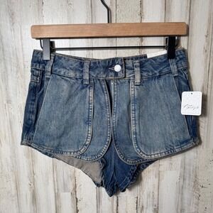 Free People Prince Street Denim Shorts We The Free‎ High Waist New Size 26